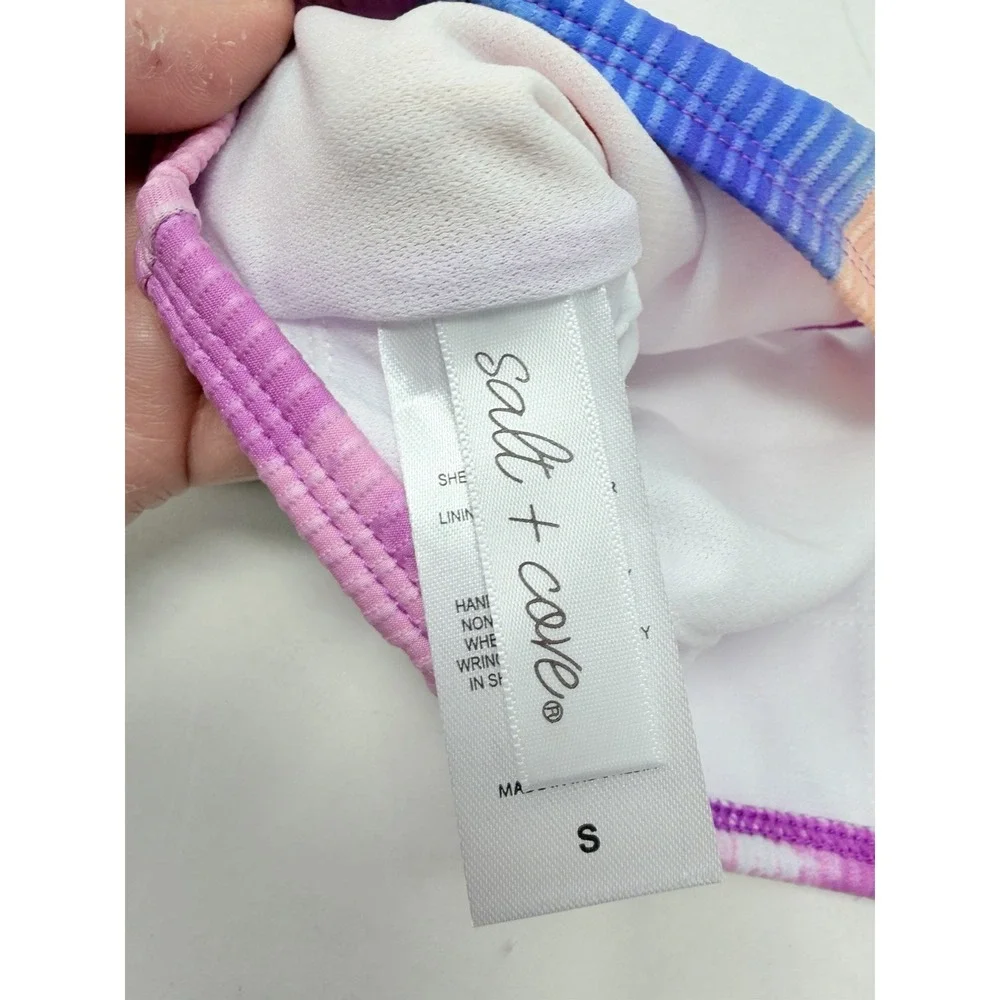 Salt + Cove Juniors Size Small Tie-Dyed Bralette Bikini Top in Multi Color 2068